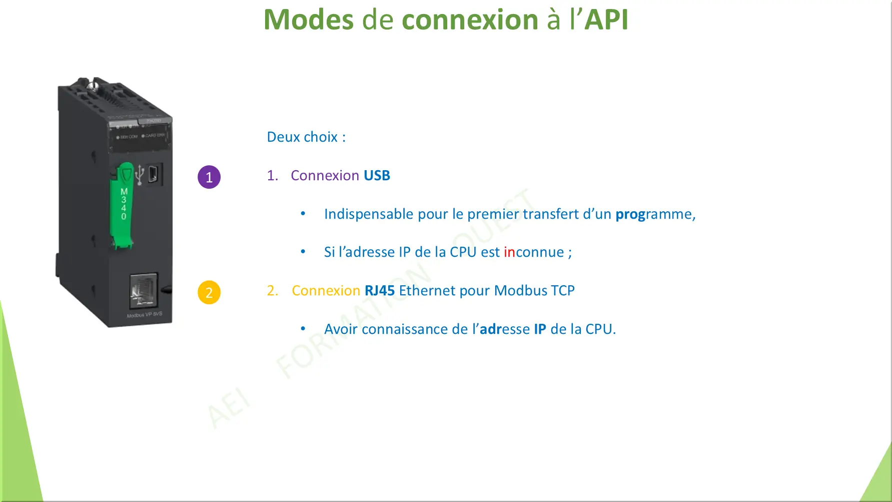 Modes de connexion à l’API